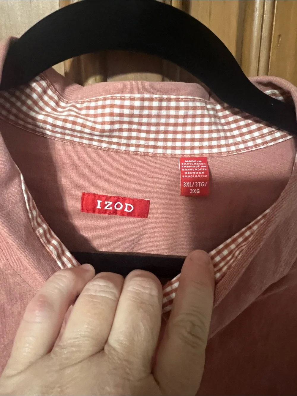 Izod Men's Dusty Pink Button-Down Long Sleeve Shirt